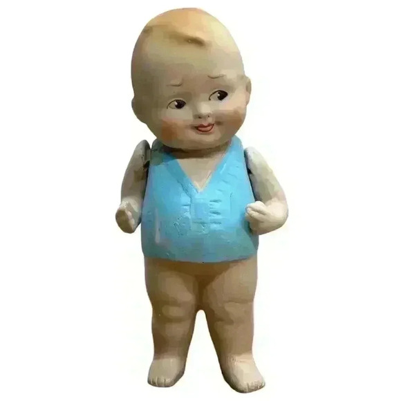 Antique 5” German All Bisque Baby Bud Doll Closed Mouth - Picture 1 of 14
